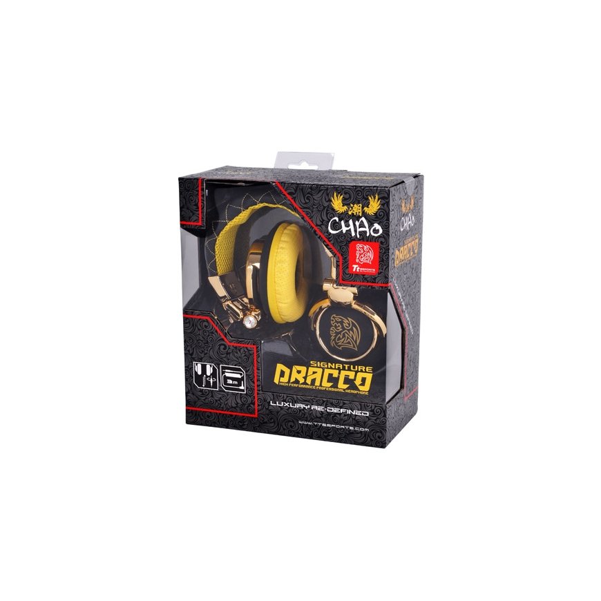 Tt eSPORTS DRACCO Signature Наушники Проводная Оголовье Игровой Черный, Золото, Желтый – 5