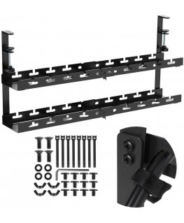 "Maclean" under-desk cable organizer, max load 5kg, max length 728 mm, 2 levels, black, MC-102 B