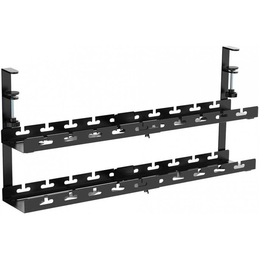 "Maclean" under-desk cable organizer, max load 5kg, max length 728 mm, 2 levels, black, MC-102 B – 3