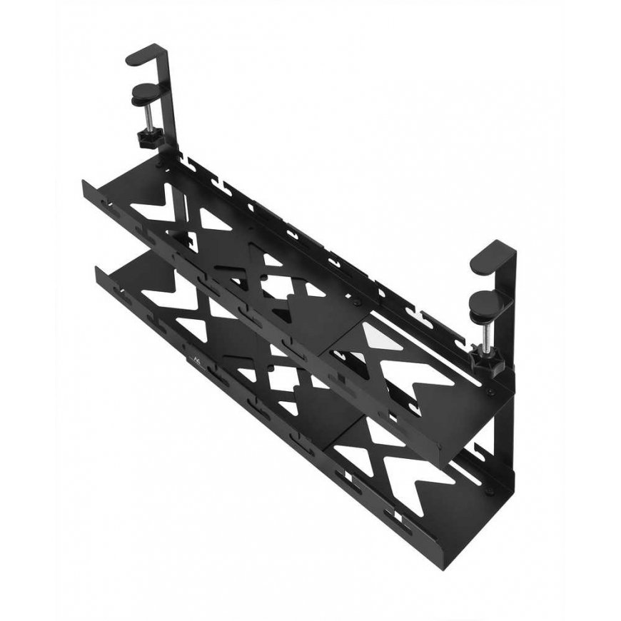 "Maclean" under-desk cable organizer, max load 5kg, max length 728 mm, 2 levels, black, MC-102 B – 5