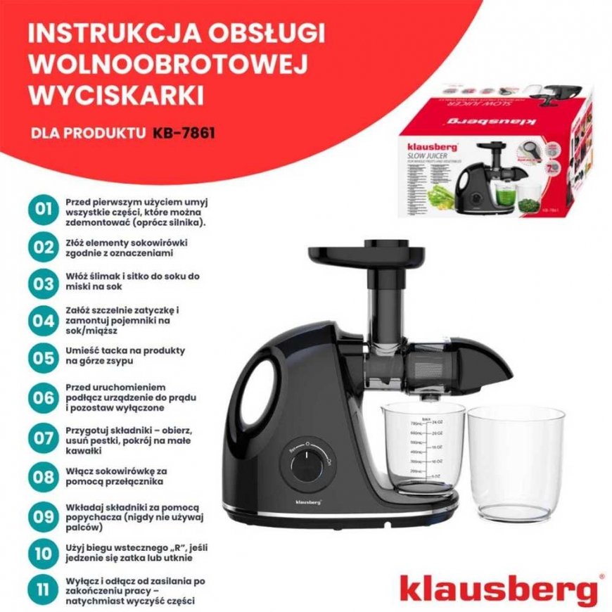 SLOW JUICER KLAUSBERG KB-7861 – 5