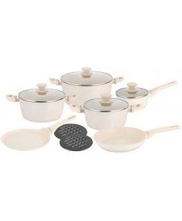 Klausberg 12-osan kattilasarja marmoripinnoitteella, kermaisen värinen, KB-7884