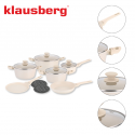 Klausberg 12 dalių puodų rinkinys su marmurine danga, kreminės spalvos, KB-7884 Klausberg 12 dalių puodų rinkinys su marmurine danga, kreminės spalvos, KB-7884