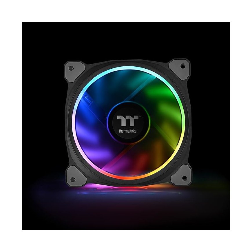 Thermaltake CL-F076-PL12SW-A computer cooling system Computer case Fan 12 cm Black – 2