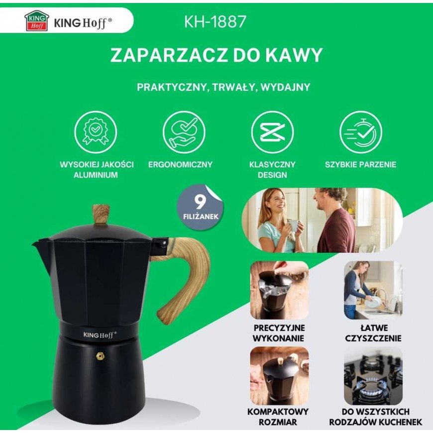 Kuningas Hoff Kavos virimo laite KAVOS APARATAS 450ml KINGHOFF KH-1887 INDUKTIIVINEN – 4
