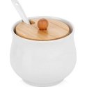 Vilde SUGAR BOWL CERAMIC SUGAR BOWL WITH SPOON, WHITE 139684 Vilde SUGAR BOWL CERAMIC SUGAR BOWL WITH SPOON, WHITE 139684