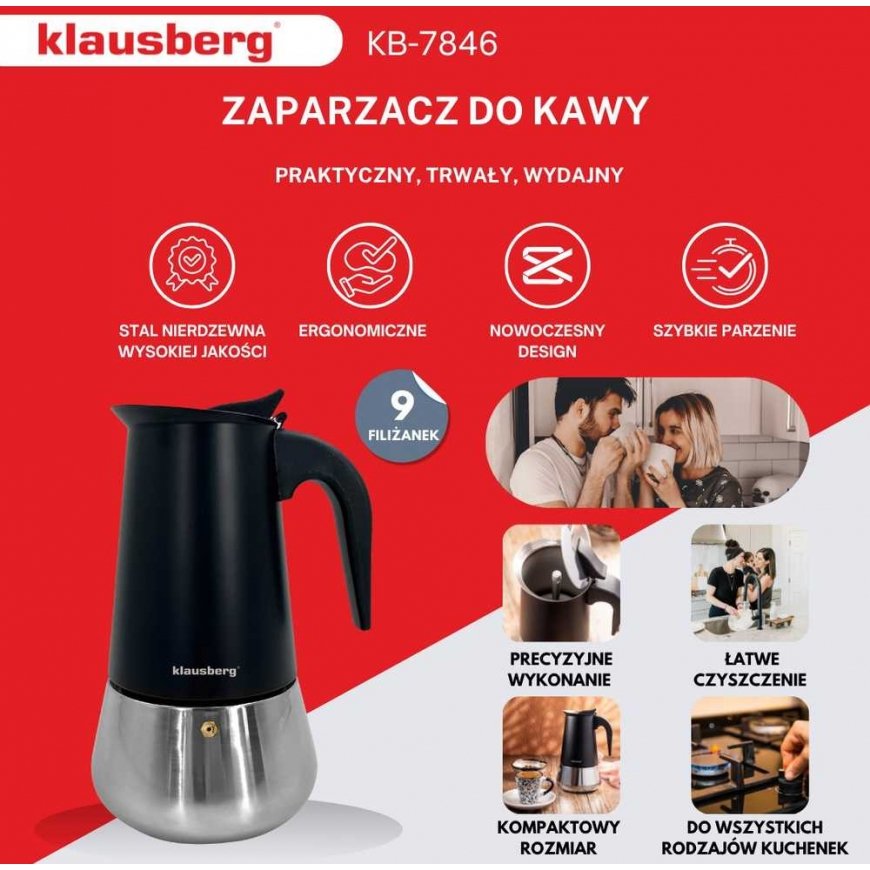 Coffee maker 450ml KLAUSBERG KB-7846 induction stove – 4