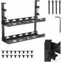 The Maclean under-desk cable organizer, max load 5kg, 2 levels, black, MC-104 B The Maclean under-desk cable organizer, max load 5kg, 2 levels, black, MC-104 B