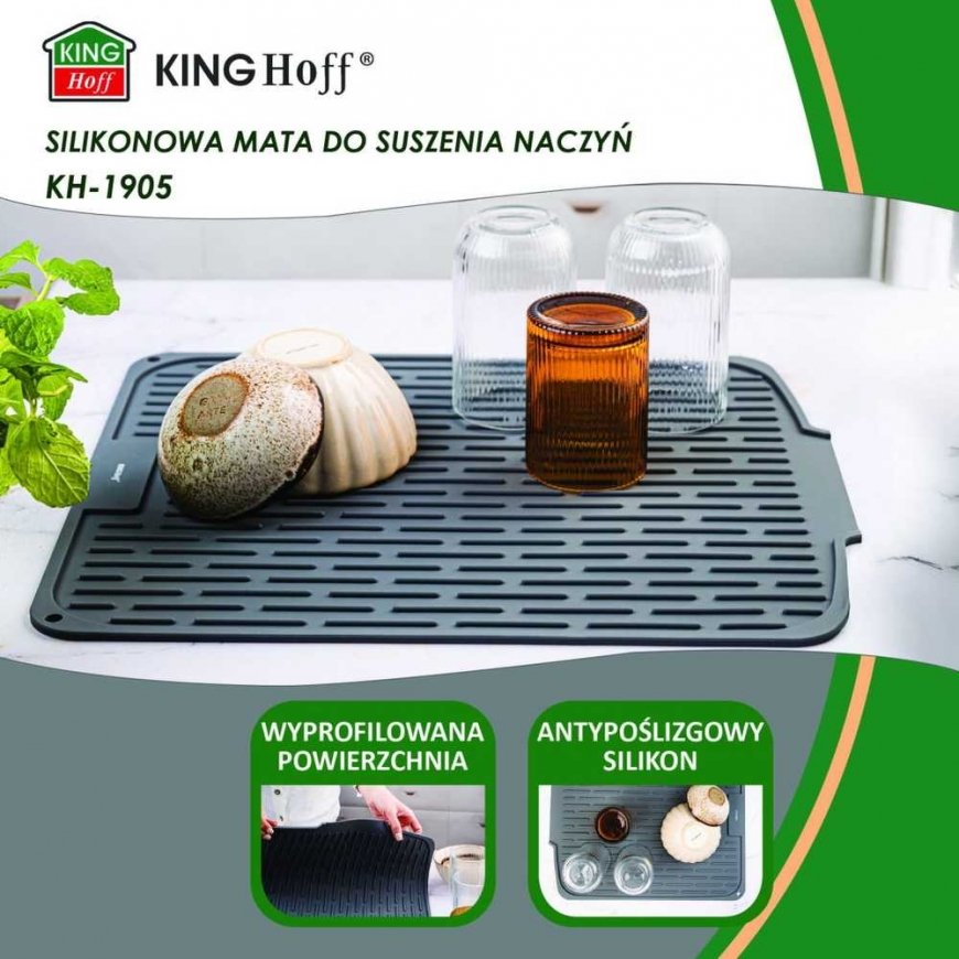 Коврик для сушки посуды из силикона King Hoff 46x40см KINGHOFF KH-1905 – 5