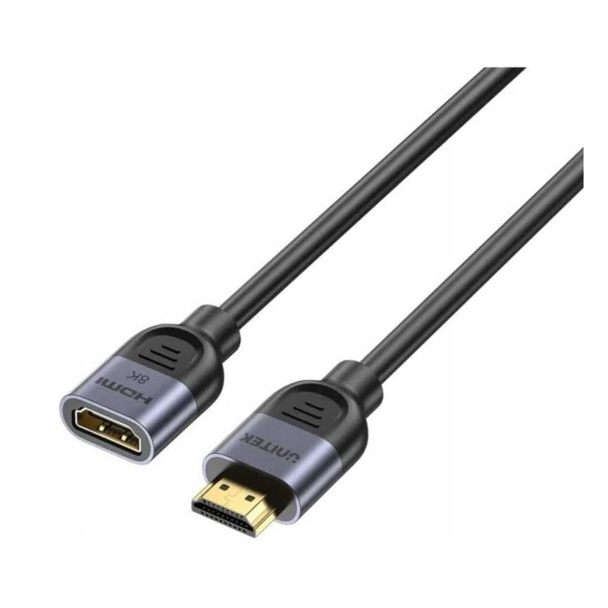Unitek HDMI (M) - HDMI (F) 2.1 prailginājuma kabelis, 8K 1 m