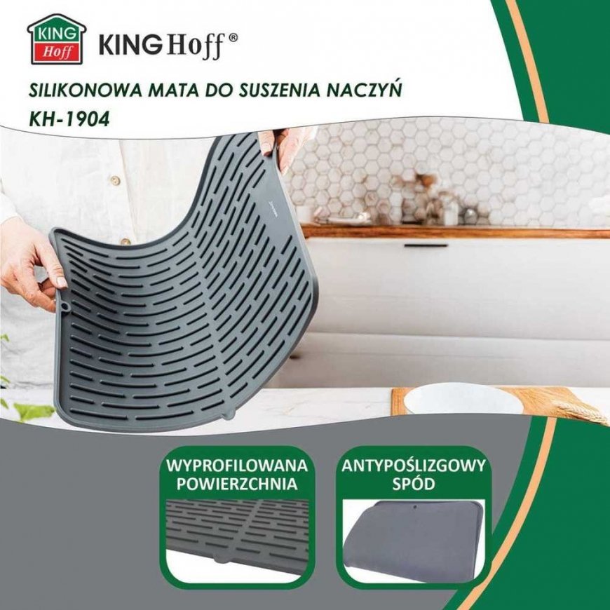 Kuningas Hoff Silikoonist nõudekuivati aluse matt 42x33cm KINGHOFF KH-1904 – 5