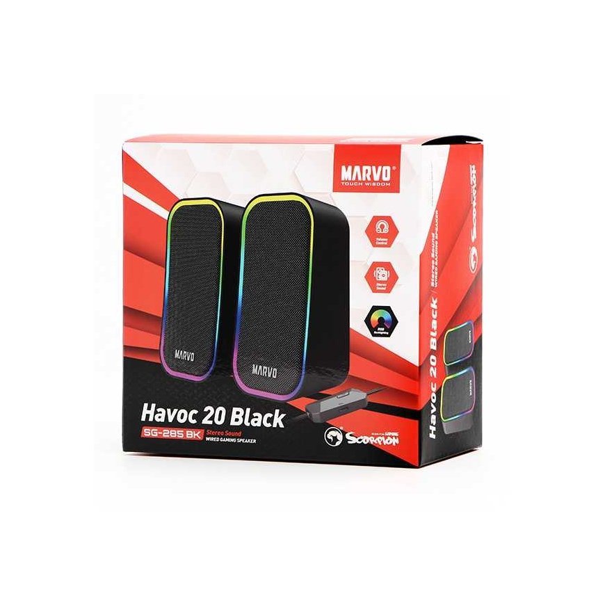 Kompiuterio kolonėlės Kolonėlės Marvo SG-285 RGB BK – 3