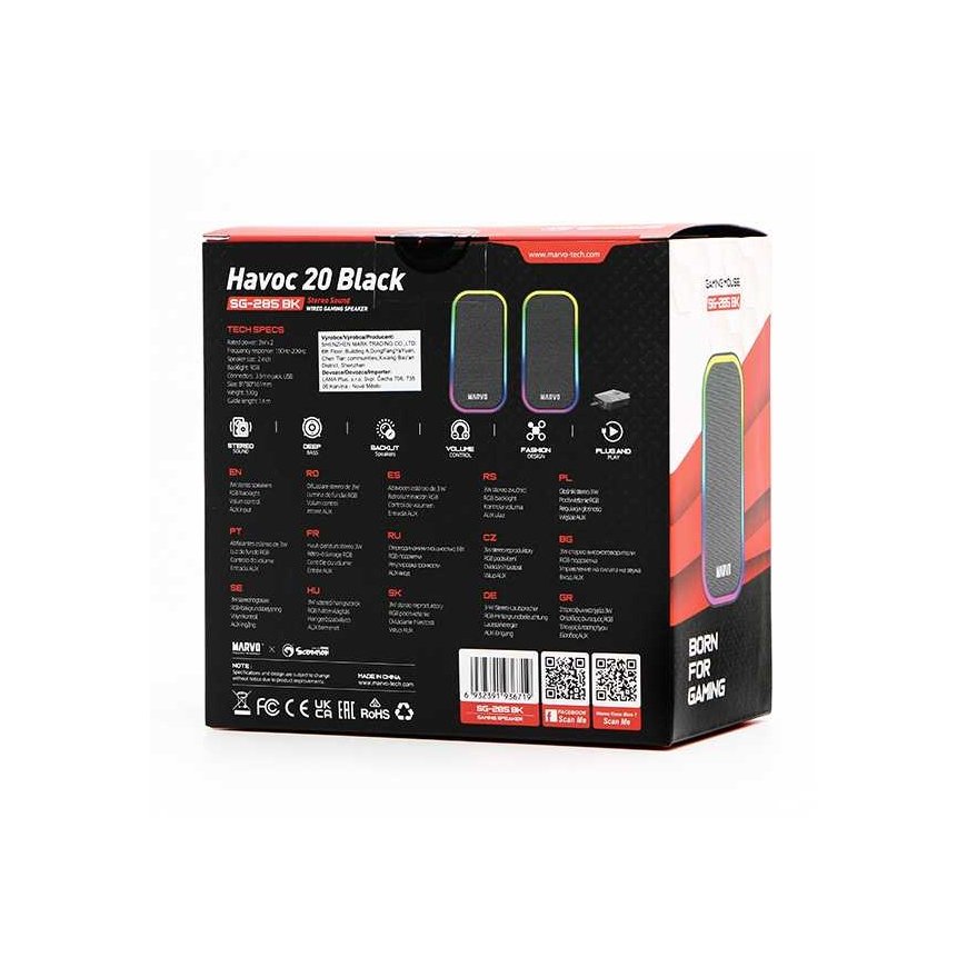 Компьютерные колонки Колонки Marvo SG-285 RGB BK – 4
