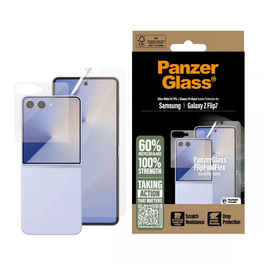 PanzerGlass ® Screen Protector Samsung Galaxy Z Flip7 | Glass & Film Caurspīdīgs ekrāna aizsargs 1 p – 2