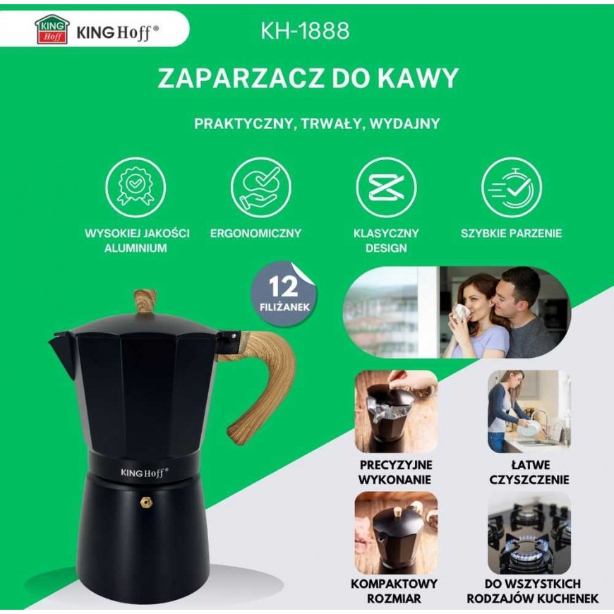 Karaļa Hoff Kavos vārīšanas aparāts 600ml KINGHOFF KH-1888 indukcijas plīts – 4