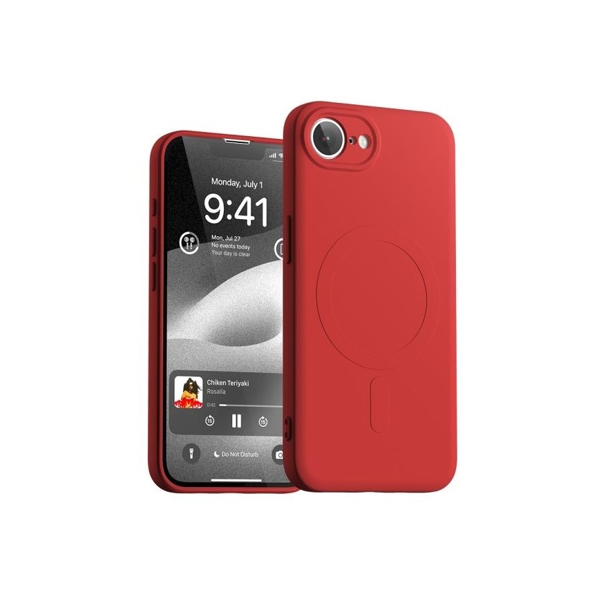 Atveju Mercury Semi-Silicone MagSafe iPhone 16e raudona