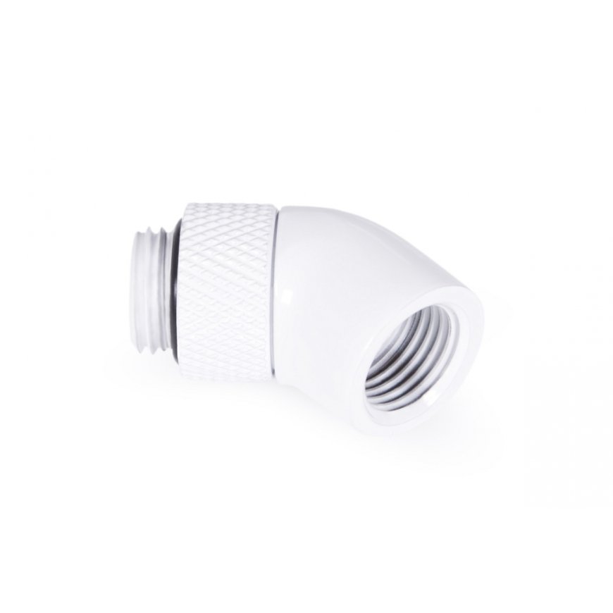 Alphacool Eiszapfen angled adaptor 45° rotatable G1/4 outer thread to G1/4 ínner thread - white – 2