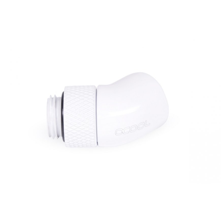 Alphacool Eiszapfen angled adaptor 45° rotatable G1/4 outer thread to G1/4 ínner thread - white – 3