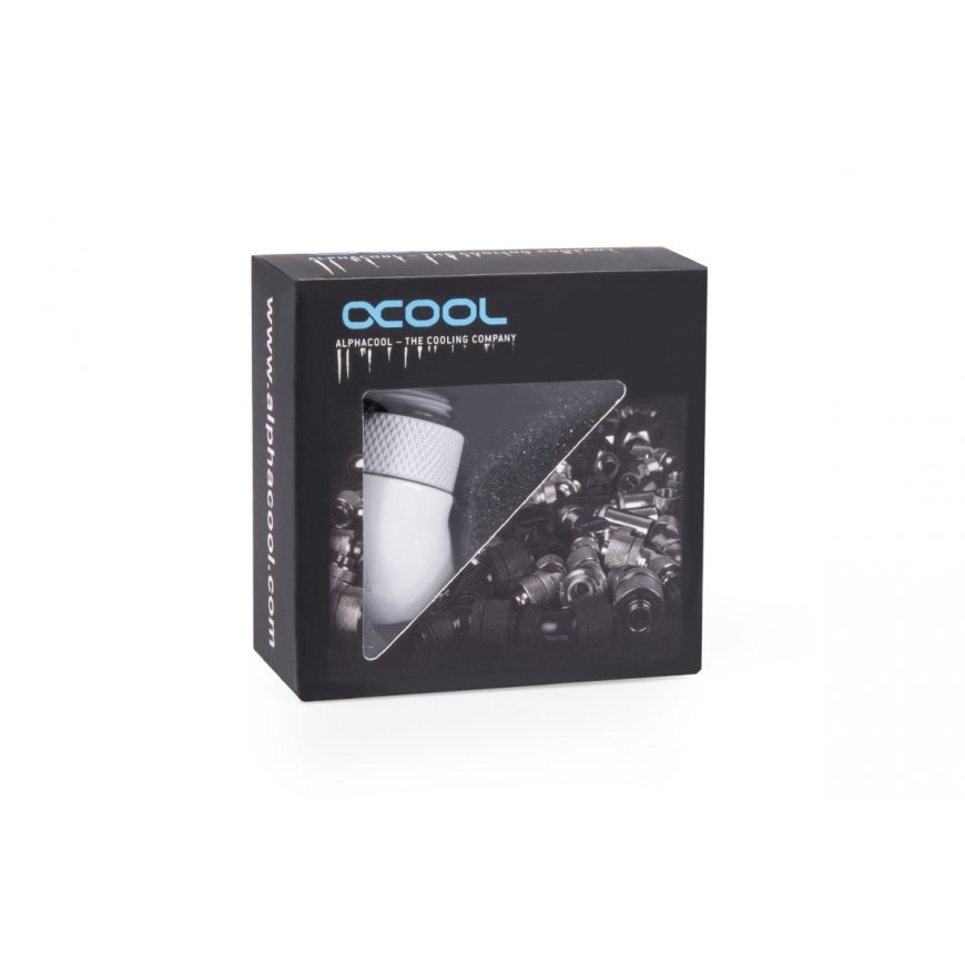 Alphacool Eiszapfen angled adaptor 45° rotatable G1/4 outer thread to G1/4 ínner thread - white – 4