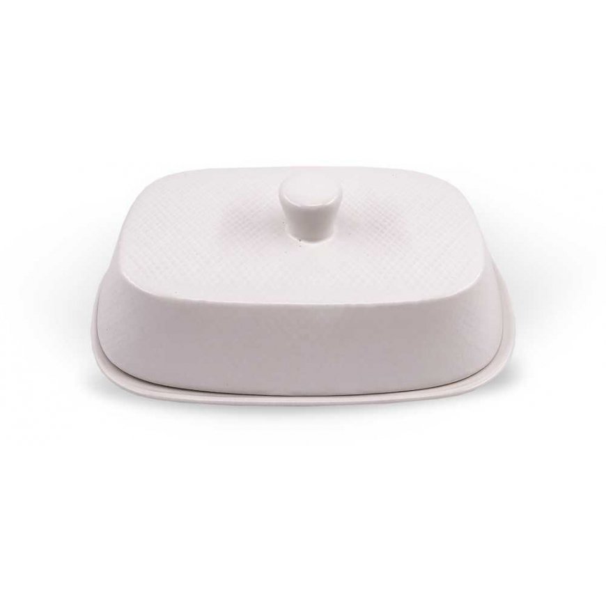 CERAMIC BUTTER DISH MAESTRO White MR-20002-45