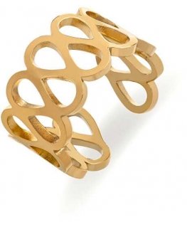 Trendy gold-plated steel ring