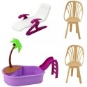 Набор кукол Anlily от Lean Toys на пляже с бассейном, пальмой, стойкой с напитками и аксессуарами Набор кукол Anlily от Lean Toys на пляже с бассейном, пальмой, стойкой с напитками и аксессуарами
