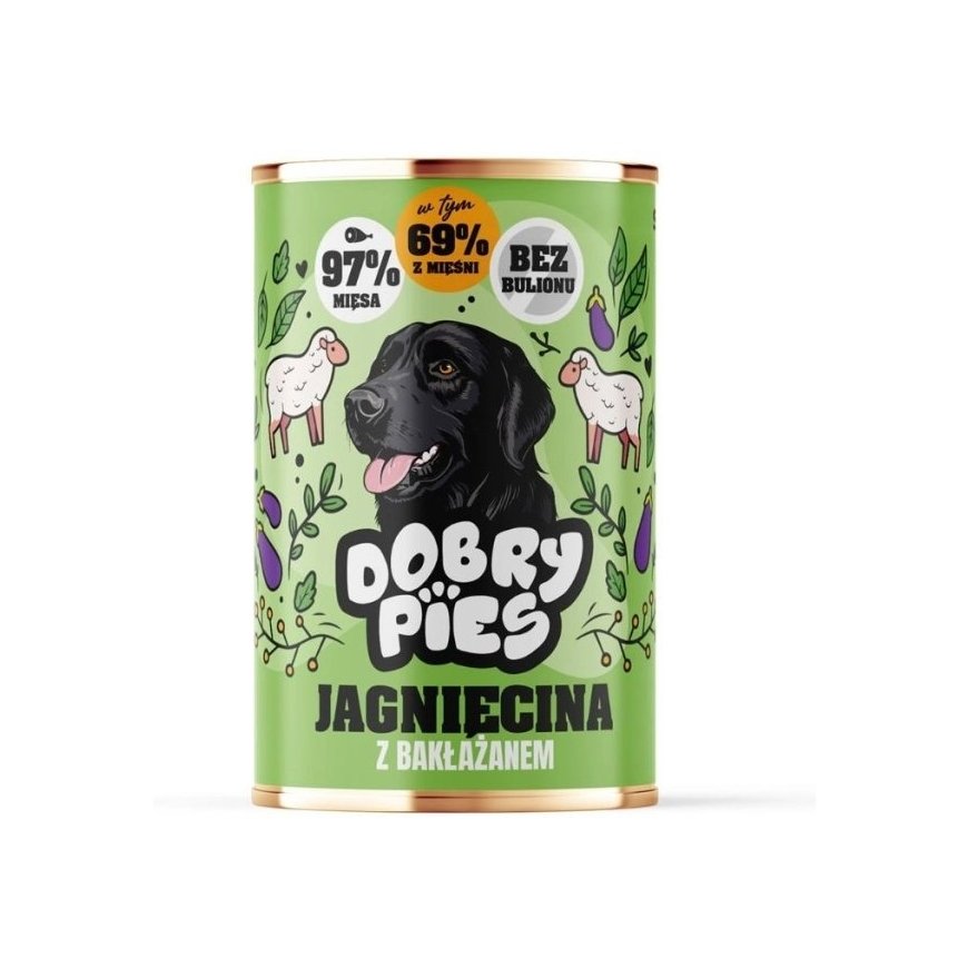 DOBRY PIES Ягненок с баклажаном - влажный корм для собак - 400г