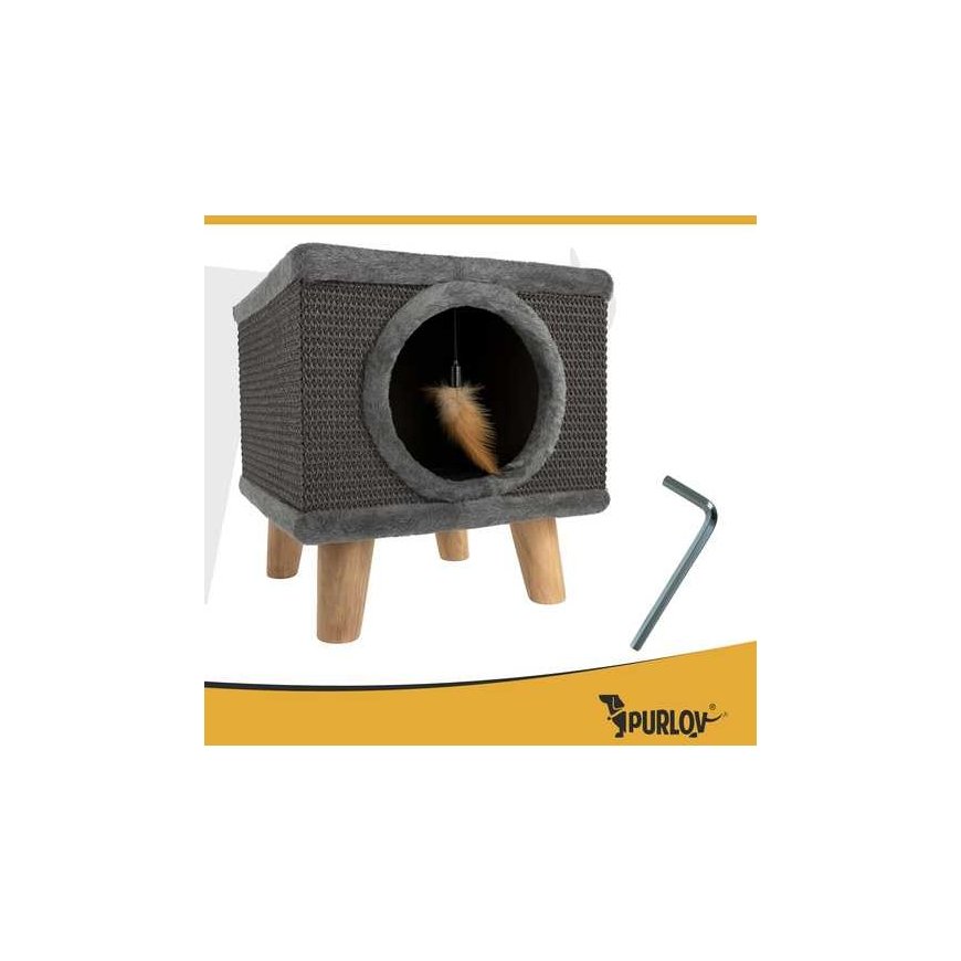 Cat scratching post with a bed Purlov, 38x32x32 cm – 5