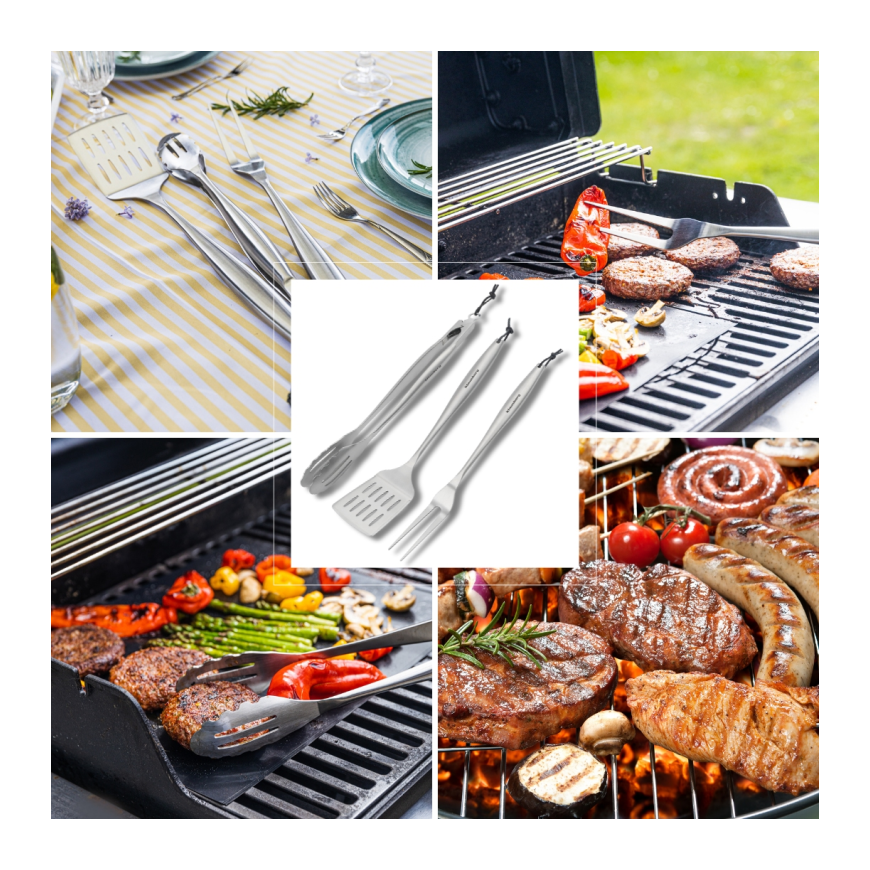 Grilinimo įrankių rinkinys, 3 vnt., nerūdijantis plienas, Klausberg KB-7900 – 5