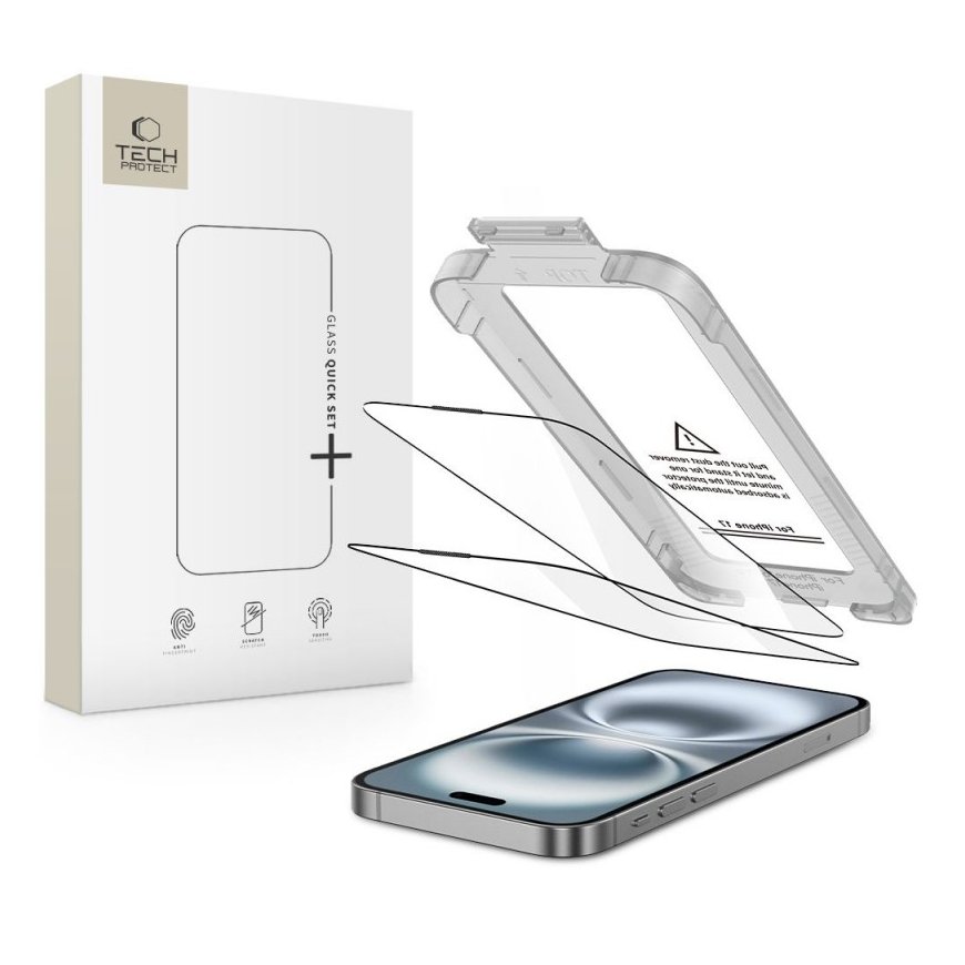 TECH-PROTECT QUICK SET+ TEMPERED GLASS 2-PACK IPHONE 17 BLACK – 2