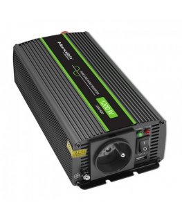 Qoltec Monolith virta-adapteri ja vaihtosuuntaaja Auto 1200 W musta