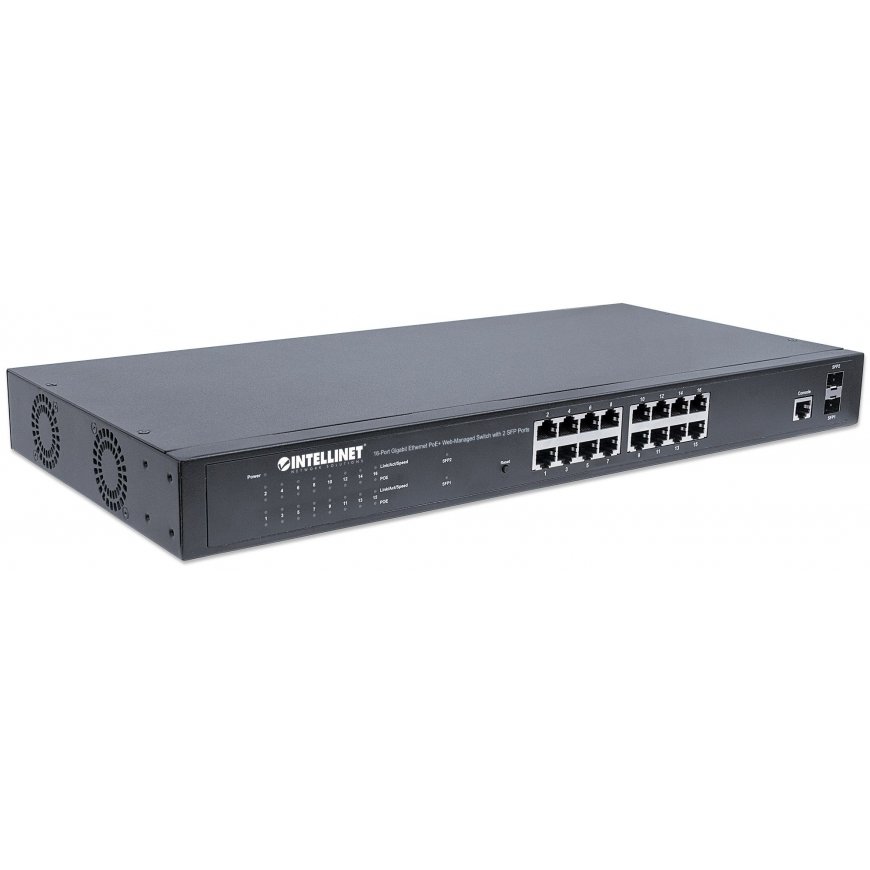 Intellinet 561198 сетевой коммутатор Управляемый L2+ Gigabit Ethernet (10/100/1000) Питание по Ether – 2