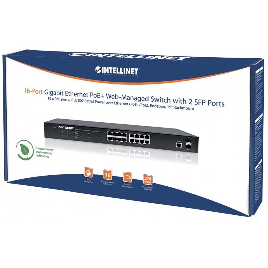 Intellinet 561198 verkkokytkin Hallittu L2+ Gigabit Ethernet (10/100/1000) Power over Ethernet -tuki – 5