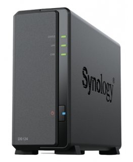 Synology DiskStation DS124 NAS- ja tallennuspalvelimet Työpöytä Realtek RTD1619B 1 GB DDR4 0 TB DiskStation Manager musta