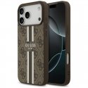 Dėklas Case Guess 4G Prinditud Triibud MagSafe iPhone 17 Pro Max pruun