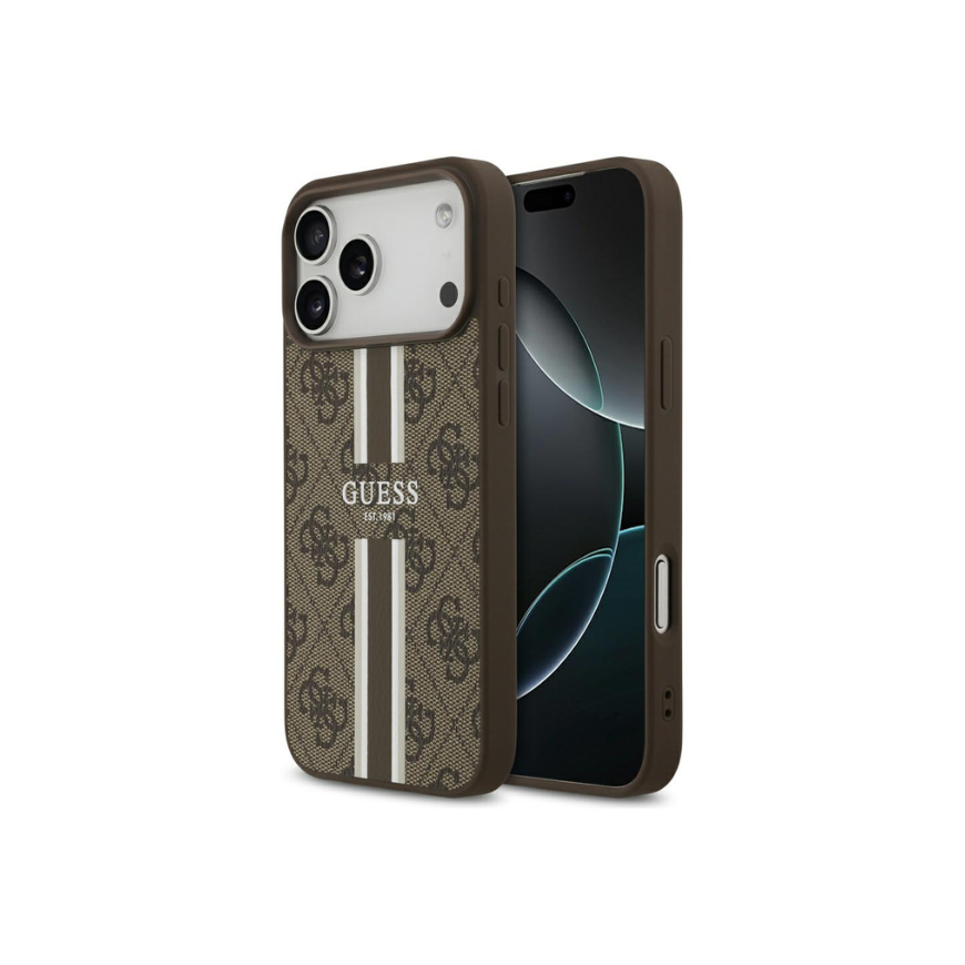 Dēklis Case Guess 4G Printed Stripes MagSafe iPhone 17 Pro Max brūns – 2