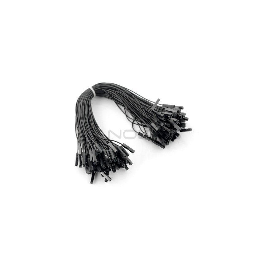 OEM Jungiamieji laidai lizdas-lizdas 20cm black - 100 pcs