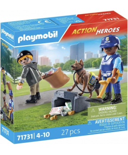 Playmobil PLM POLICIER CHIEN RECHERCHE VOLEUR