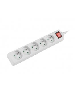 Lanberg PS1-05E-0150-W elektros tinklo ilgintuvas 1,5 m 5 AC išvestis(ys / čių) Vidaus Balta