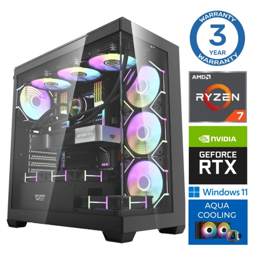 INTOP AQUA Ryzen 7 7800X3D 64GB DDR5 1TB SSD M.2 NVME+2TB RTX5080 16GB WIN11