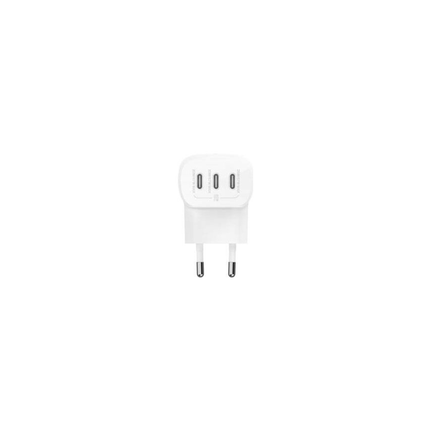 Joyroom JR-TCL06 67W GaN sienas lādētājs ar iebūvētu atsperīgu USB-C kabeli - Balts