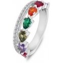 Brilio Silver Unique silver ring with colored zirconias RI129W Brilio Silver Unique silver ring with colored zirconias RI129W