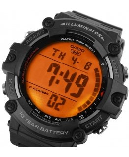 Vīriešu pulkstenis Casio Sport Illuminator AE-1500WH-1A, Melnā krāsā
