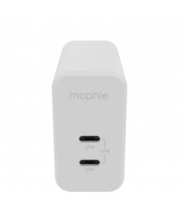 mophie Accessories-Wall Adapter-USB-C-PD-DUAL-67W-GAN-White-EU (2xUSBC)