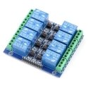 Oem 8 kanalų relės modulis su optoizoliacija - 10A / 250VAC kontaktai - 5V