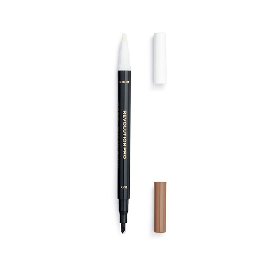 Makeup Revolution, 24h Päivä & Yö, Kulmakarvaväri Kynä, Tuhka Br