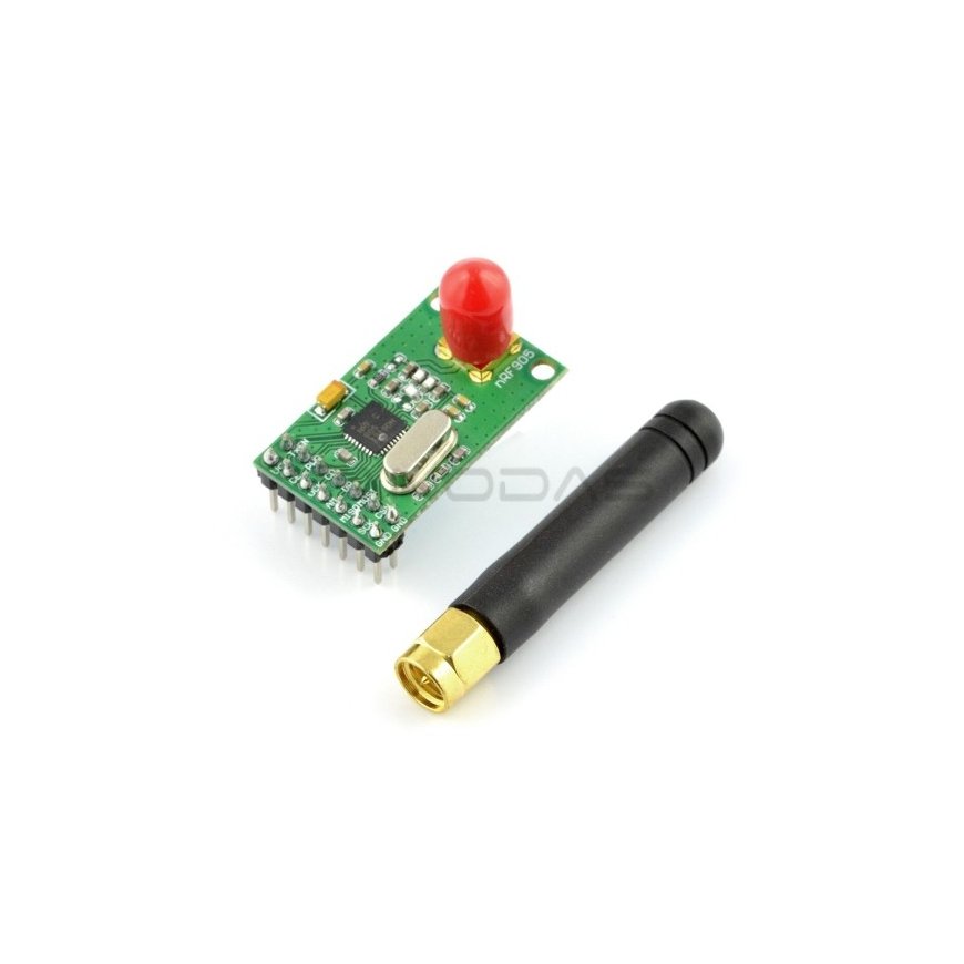 Oem nRF905 433MHz radijo modulis - THT siųstuvas/imtuvas su antena