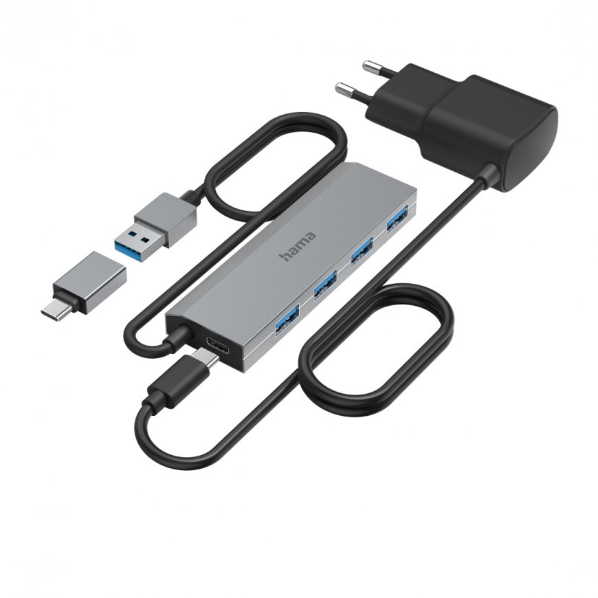 Hama 00200138 interfeisa centrmezgls USB 3.2 Gen 1 (3.1 Gen 1) Type-A + Type-C 5000 Mbit/s Antracīts – 3