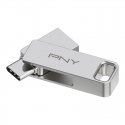 PNY DUO LINK USB zibatmiņa 128 GB USB Type-A / USB Type-C 3.2 Gen 1 (3.1 Gen 1) Nerūsējošs tērauds