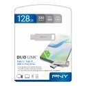 PNY DUO LINK USB zibatmiņa 128 GB USB Type-A / USB Type-C 3.2 Gen 1 (3.1 Gen 1) Nerūsējošs tērauds